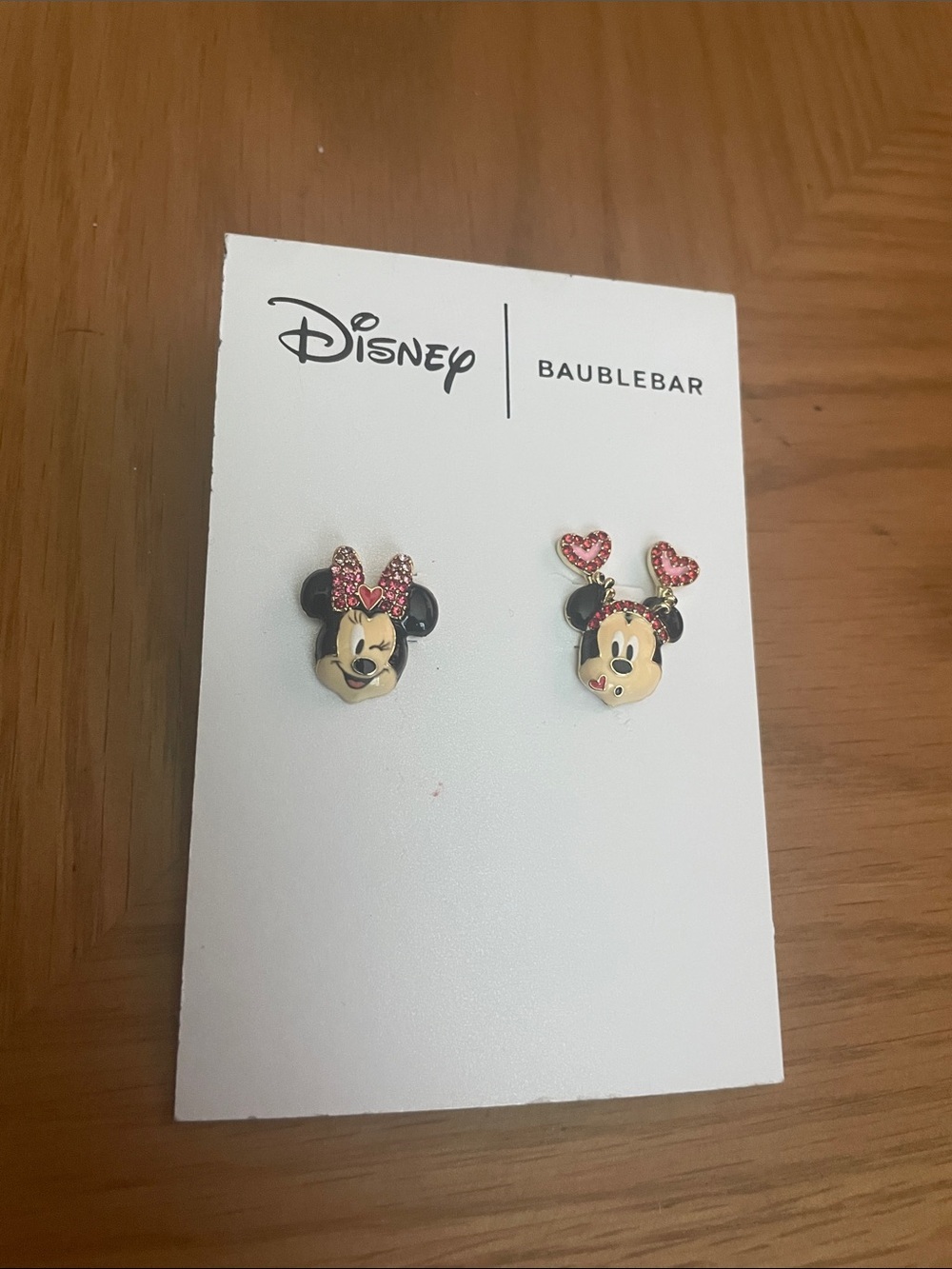 BaubleBar Kids Minnie Mouse Pink Heart Stud Earrings